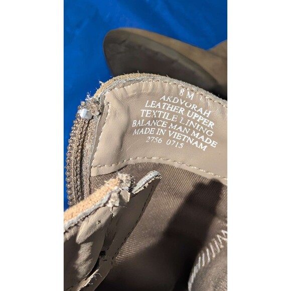 Anne Klein iflex Women's Brown Suede Ankle Boots Block Heel Side Zip sz 8m shoes - Picture 7 of 12